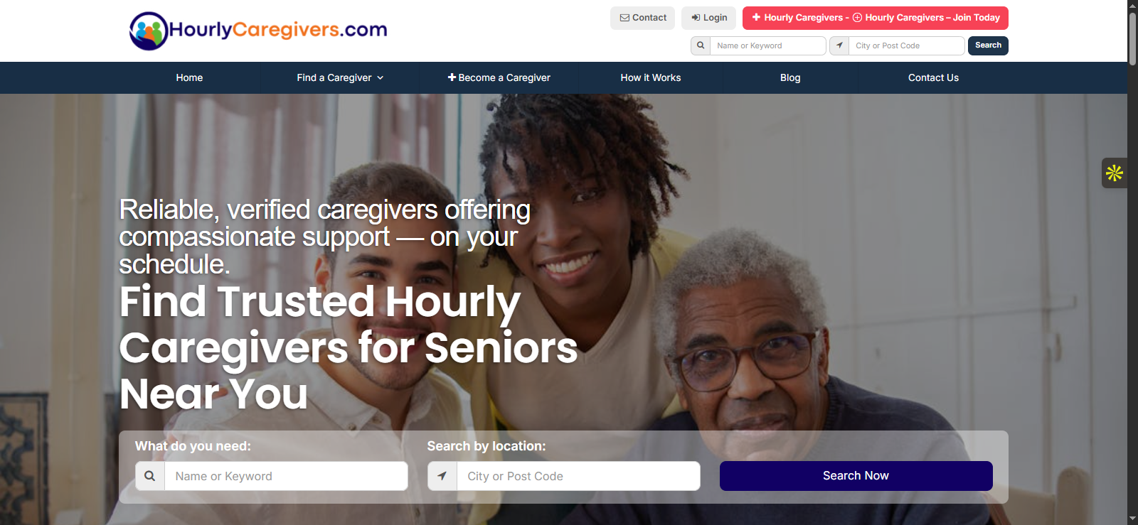 HourlyCaregivers.com Brilliant Directories Website
