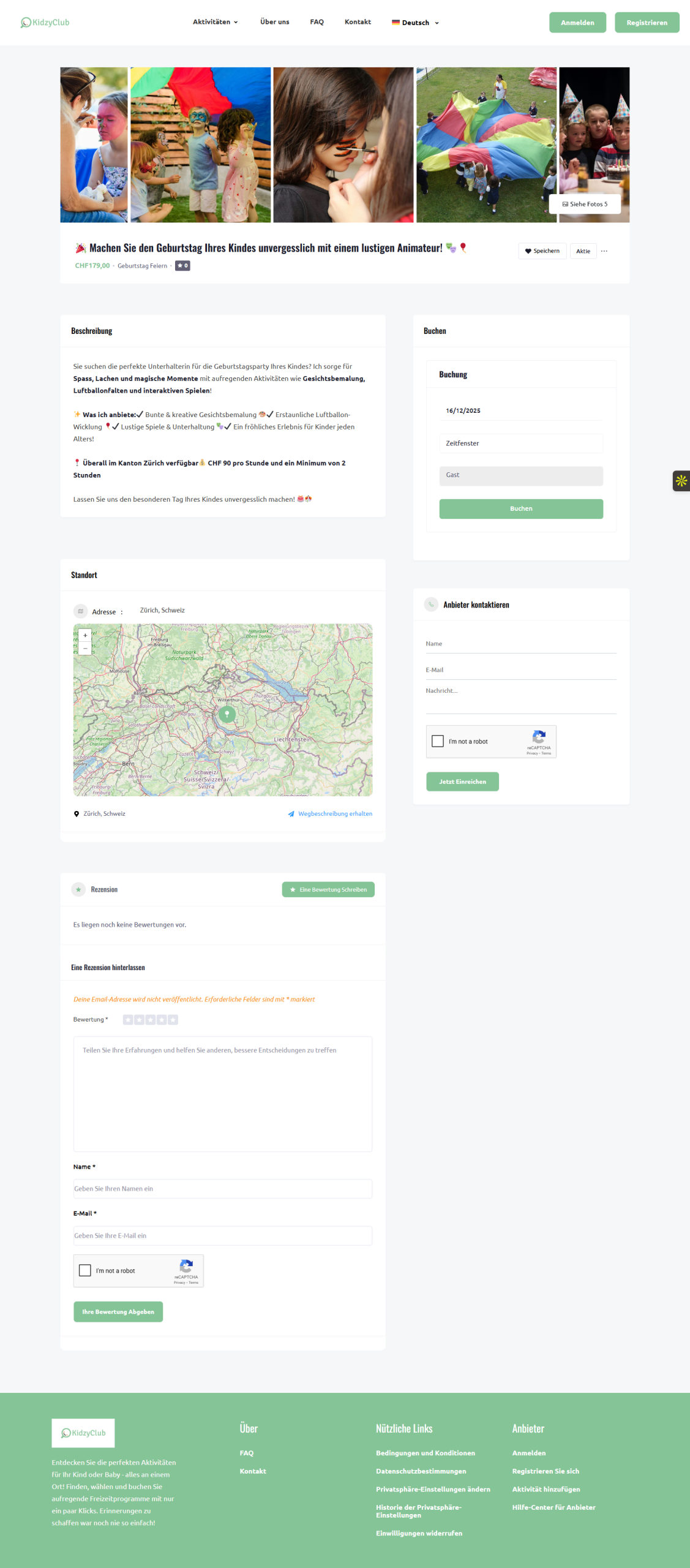 listing detail page german version