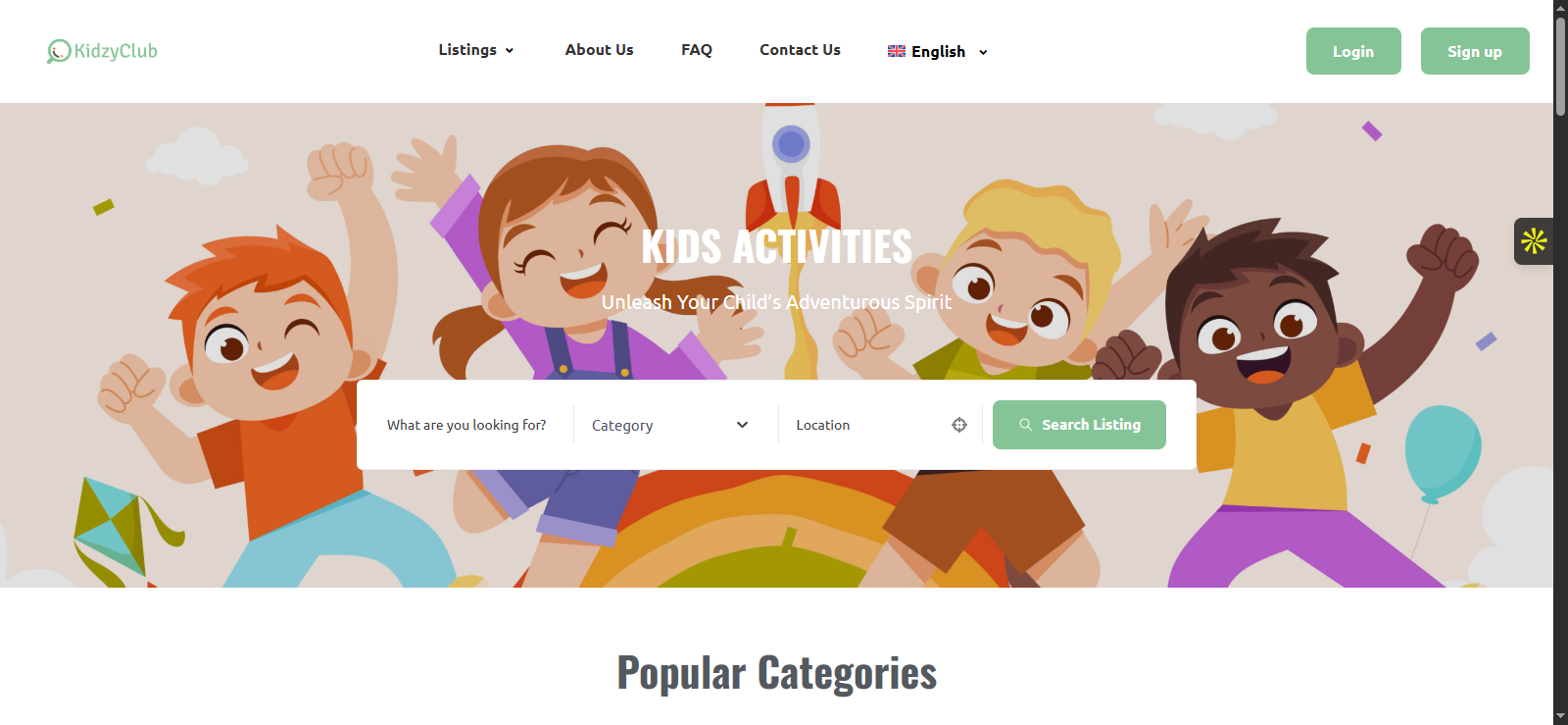 Kidzyclub Directory Website