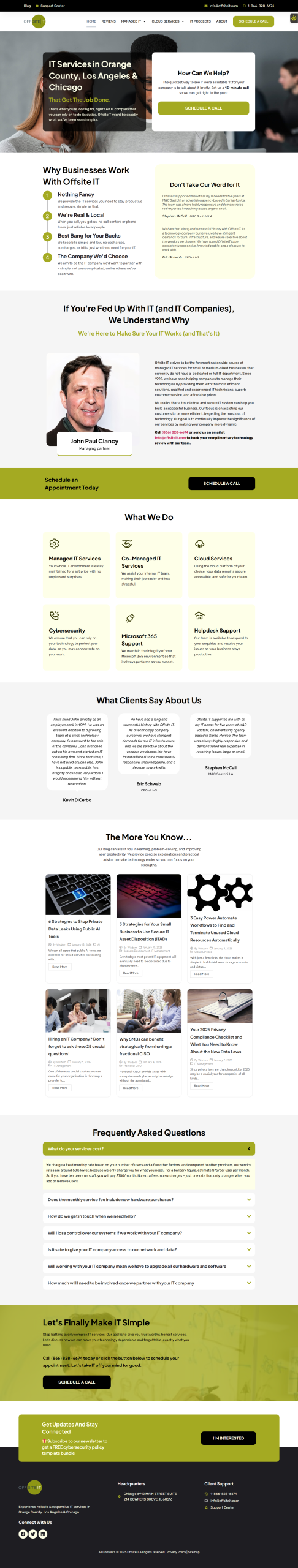 Offsite IT WordPress Website Home Page