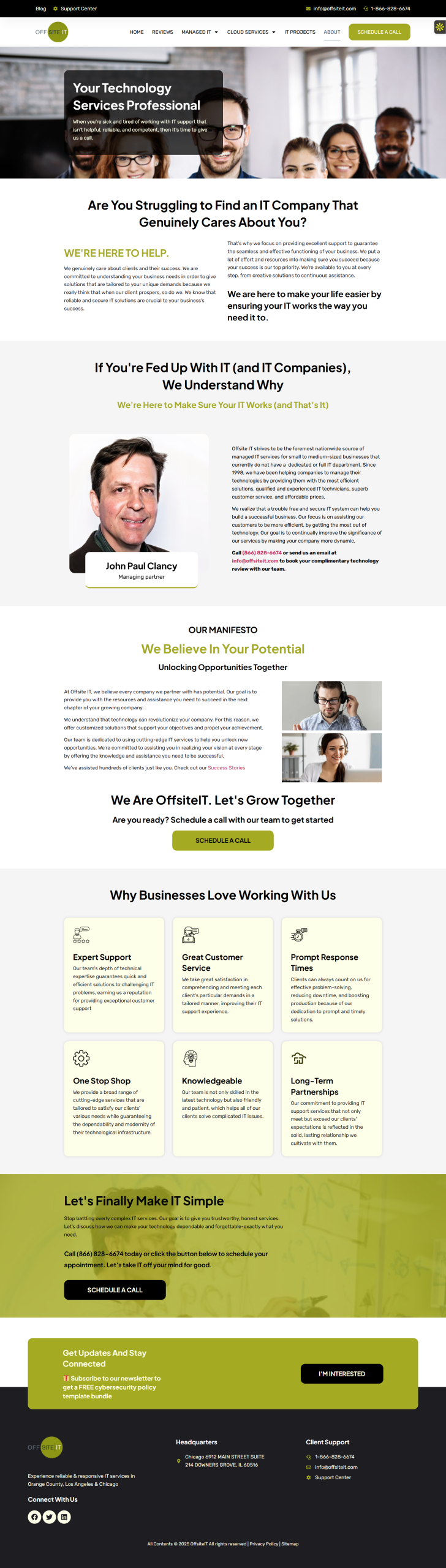 Offsite IT WordPress Website About Page