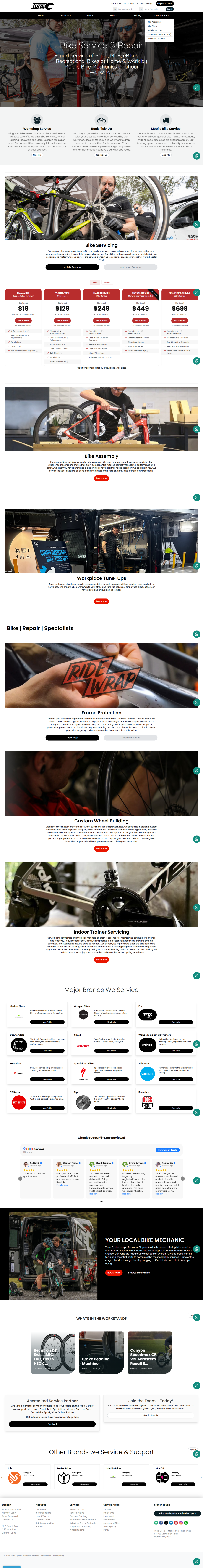 Tune Cycles Brilliant Directories Website Home Page