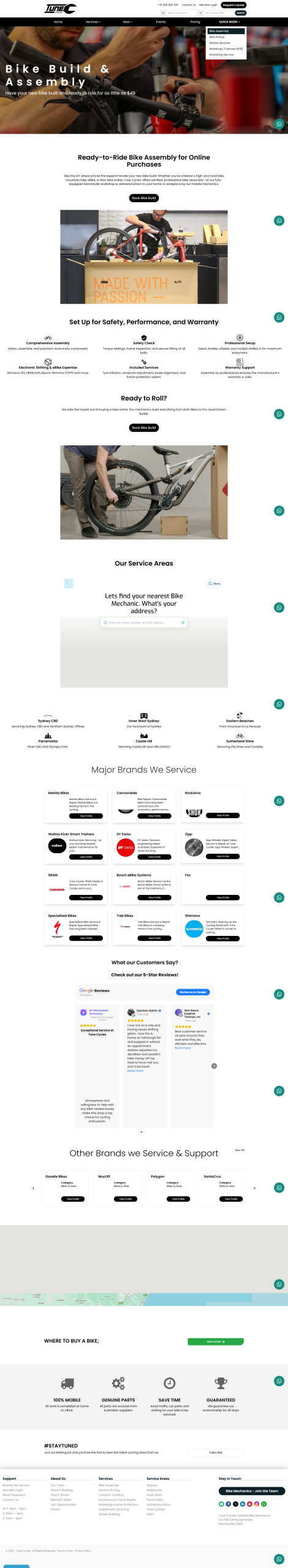 Tune Cycles Brilliant Directories Website Services Page