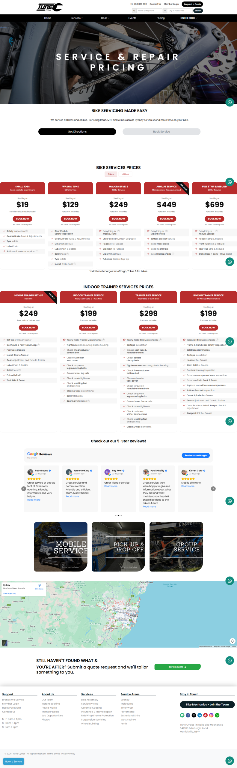 Tune Cycles Brilliant Directories Website Pricing Page