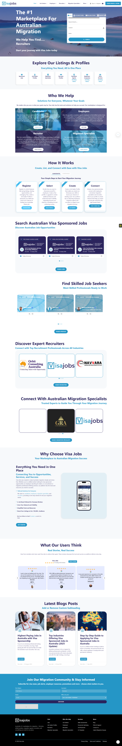 Visajobs Australia Homepage